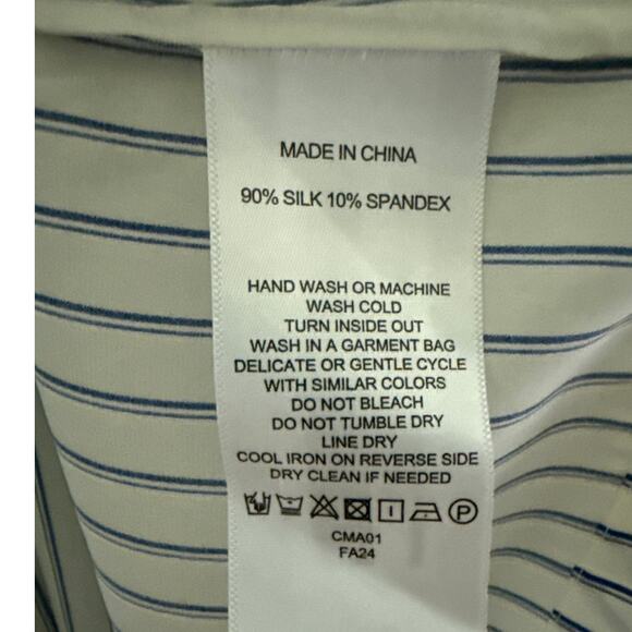 Quince 100% European Silk Short Sleeve Shirt Blue Size XS - Picture 6 of 6